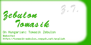 zebulon tomasik business card